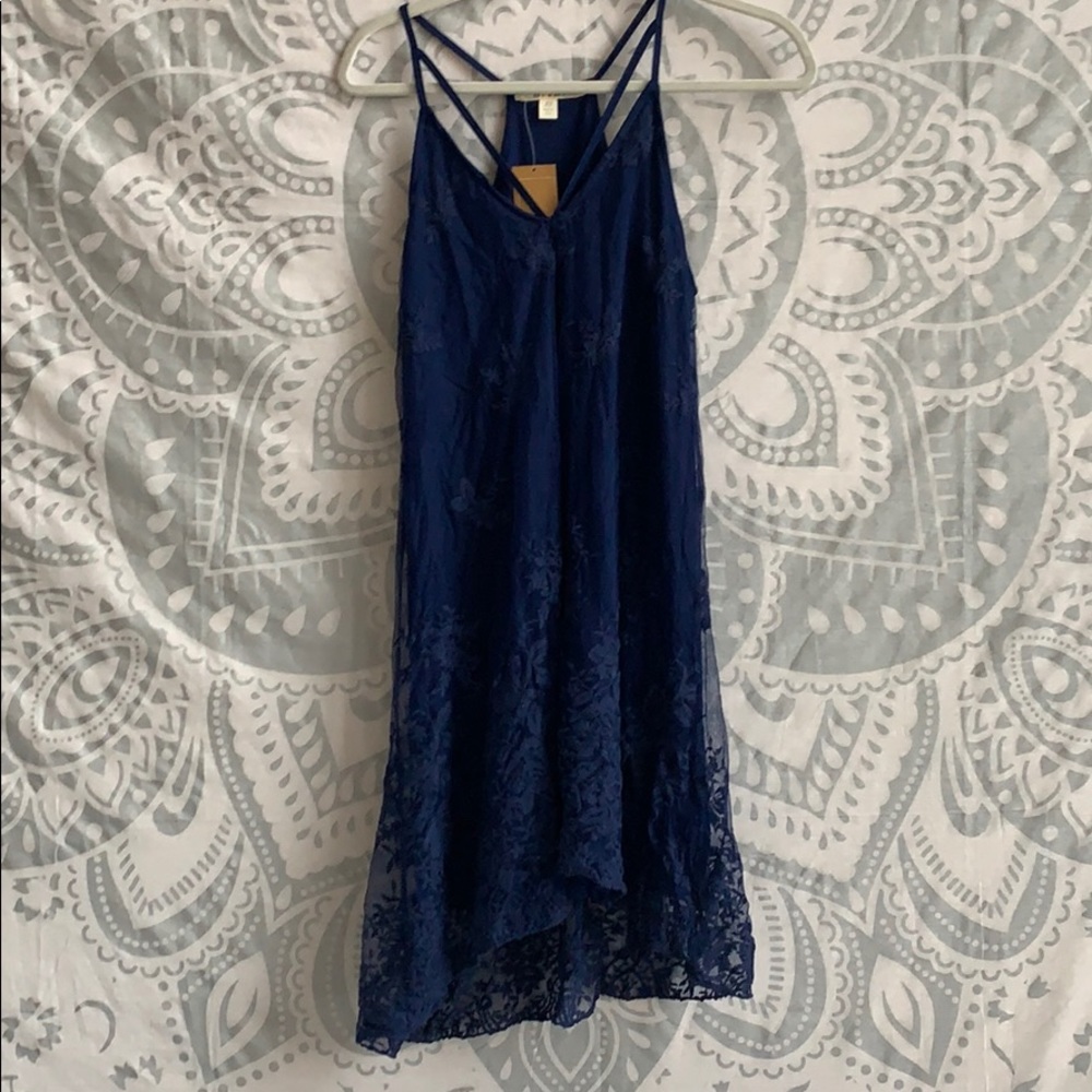 Blue Lace Sheer dress
